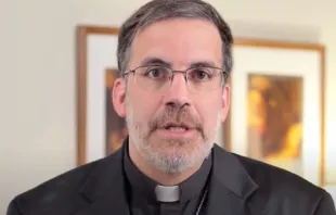 Bishop John Stowe of Lexington, Ky. says he will vote against a document on the Eucharist being considered by the U.S. Conference of Catholic Bishops at their fall assembly in Baltimore Nov. 15-18, 2021. Screen grab of Diocese of Lexington YouTube video