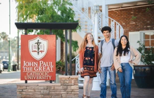 John Paul the Great Catholic University is a Catholic liberal arts college located in the northern suburbs of San Diego. The school features hands-on creative programs in film, animation, design, music, and acting, as well as business entrepreneurship, combined with an education in theology, philosophy, and the humanities. Credit: John Paul the Great Catholic University
