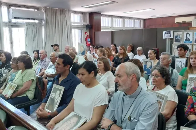 Supporters of Blessed Wenceslao Pedernera listen during the final hearing on Dec. 11, 2023, of the trial for his 1976 murder in La Rioja, Argentina.?w=200&h=150