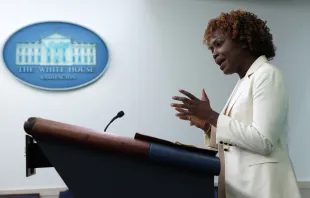 White House Press Secretary Karine Jean-Pierre speaks during a White House daily press briefing at the James S. Brady Press Room of the White House Aug. 25, 2022 in Washington, D.C. Alex Wong/Getty Images