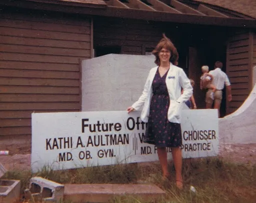 Aultman in her first year of private practice, outside her office, which was under construction.?w=200&h=150