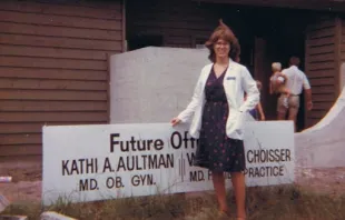 Aultman in her first year of private practice, outside her office, which was under construction. Kathi Aultman