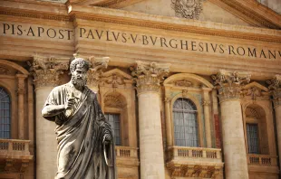 Statue of St. Peter in front of St. Peter's Basilica. Credit: Vatican Media