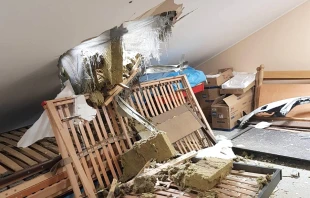 The damaged diocesan chancery in Kharkiv, northeastern Ukraine. Private archive.