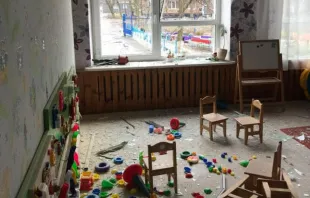 A kindergarten in Okhtyrka, a city in northeastern Ukraine that has seen intense fighting. Secretariat of the Major Archbishop in Rome.