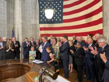 Nebraska Gov. Jim Pillen signed into law a 12-week abortion ban and a ban on transgender surgery on minors on May 22, 2023.