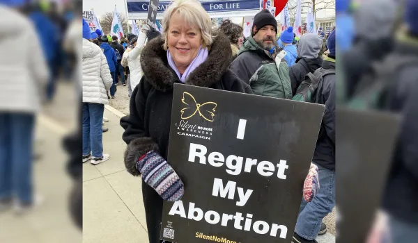 Leslie Blackwell shared her post-abortion story with CNA at the 2022 March for Life in Washington, D.C. Katie Yoder/CNA