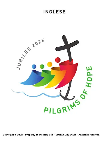 The logo of the 2025 Jubilee Year, with the motto in English. Courtesy of the Dicastery for Evangelization