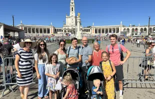 The Love family at the Sanctuary of Fatima in Portugal, during WYD 2023. Photo credit: Alexis Love