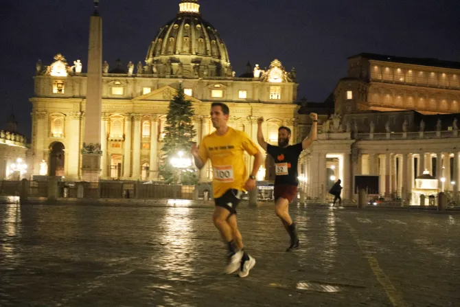 Runners in the 13th Annual Thanksgiving Turkey Trot around Vatican City on Nov. 24, 2022.