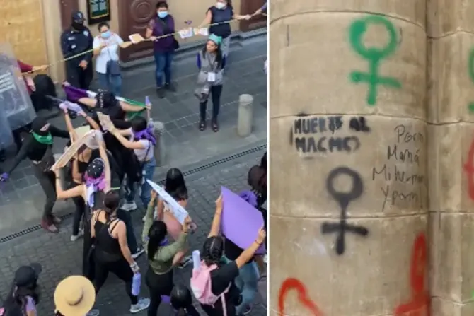 Feminist groups attacked the metropolitan cathedral in Mexico on March 8, 2023