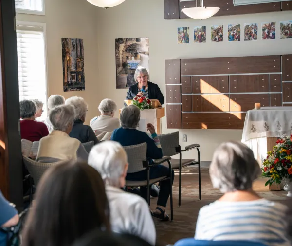 The "Mass of a Lifetime," celebrated by Father Nathan Siray of the Diocese of Calgary, took place at Evanston Summit Retirement Residence in Calgary, Alberta, on Oct. 15, 2023. Credit: Amanda Achtman