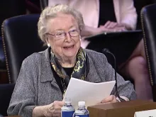 Eleanor McCullen testifies during the confirmation hearings for Supreme Court nominee Ketanji Brown Jackson, March 24, 2022.