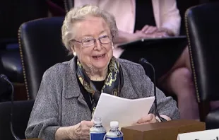 Eleanor McCullen testifies during the confirmation hearings for Supreme Court nominee Ketanji Brown Jackson, March 24, 2022. Screenshot taken from PBS NewsHour YouTube channel