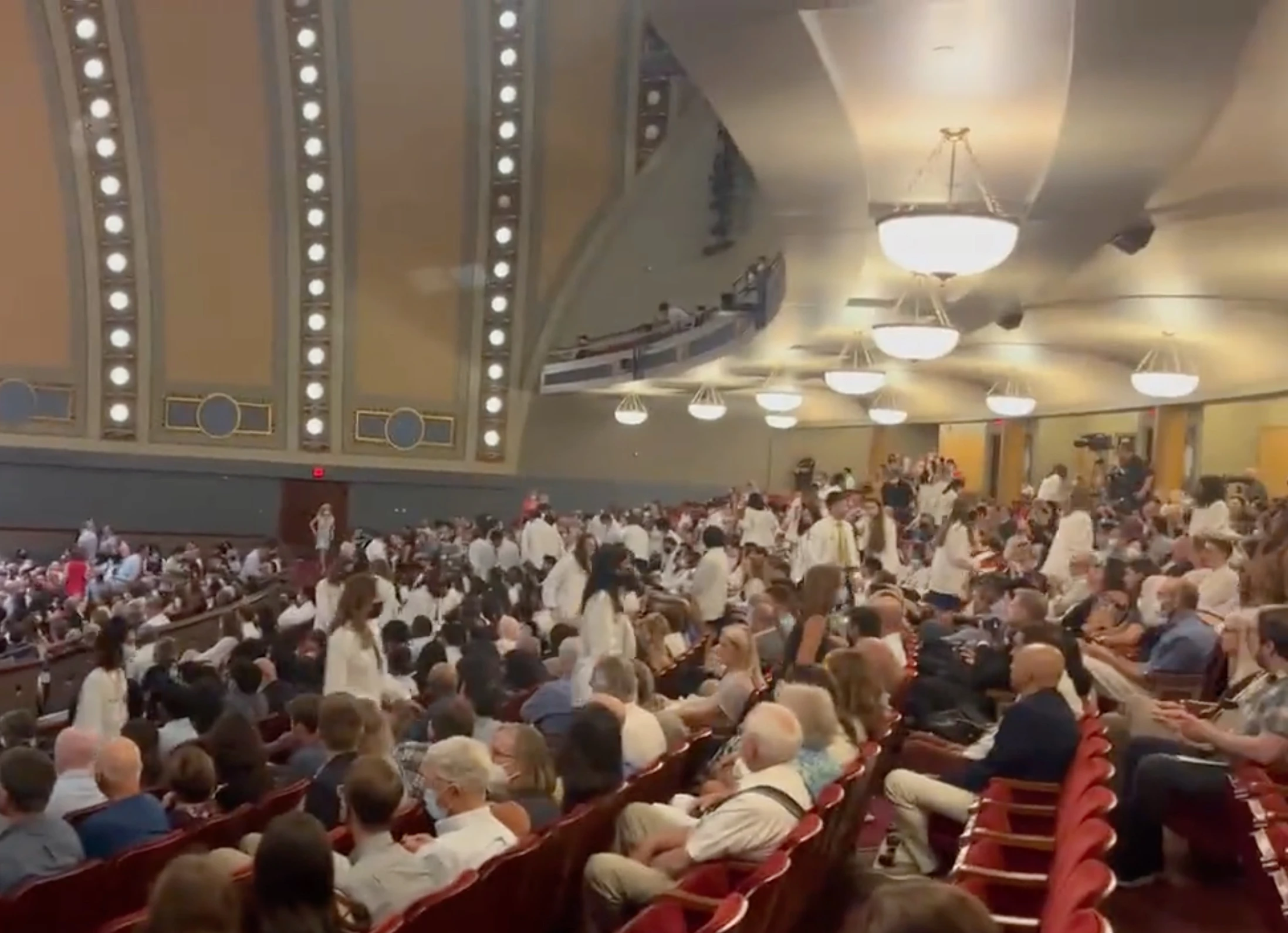 Incoming medical students walk out on an address by a pro-life speaker at the University of Michigan, July 24, 2022.?w=200&h=150