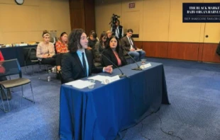David Daleiden, founder of the Center for Medical Progress, and Terrisa Bukovinac, founder of Progressive Anti-Abortion Uprising, share testimony in a Capitol Hill panel March 19, 2024, accusing the abortion industry of harvesting aborted baby organs. Credit: Courtesy of Office of Rep. Marjorie Taylor Greene
