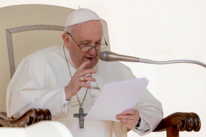 Pope Francis at the general audience in St. Peter's Square on April 20, 2022.