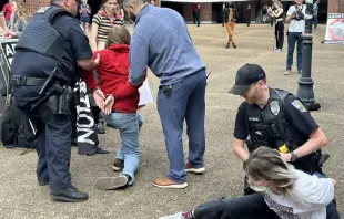 Ian Dinkla, 21, and Bryn Taylor, 26, abortion activists and students at the University of Florida are arrested by university police. Created Equal