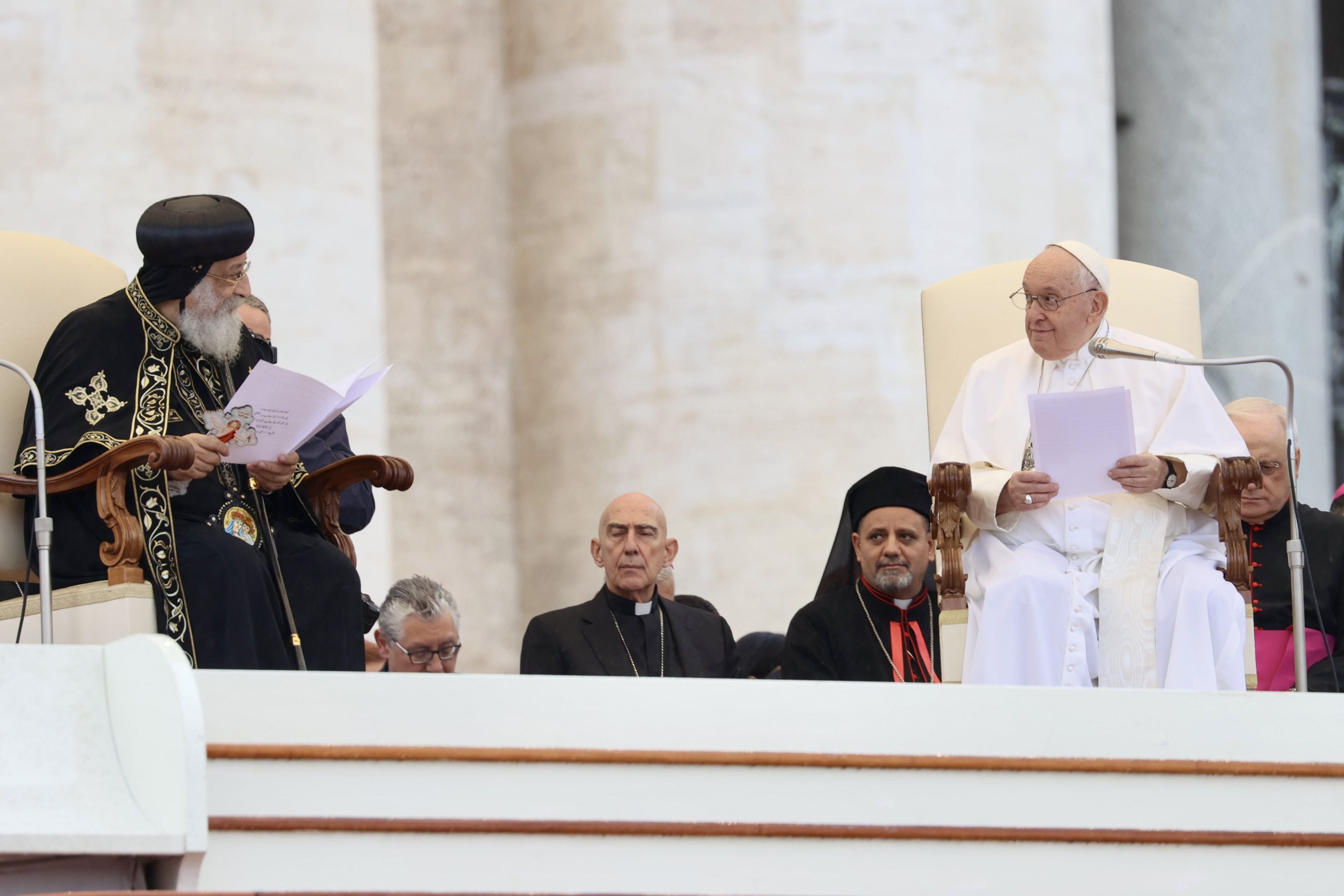 Pope Francis holds general audience with Tawadros II