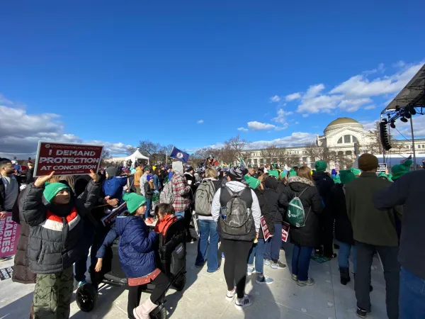 Growing crowd at the 2023 March for Life. Katie Yoder/CNA