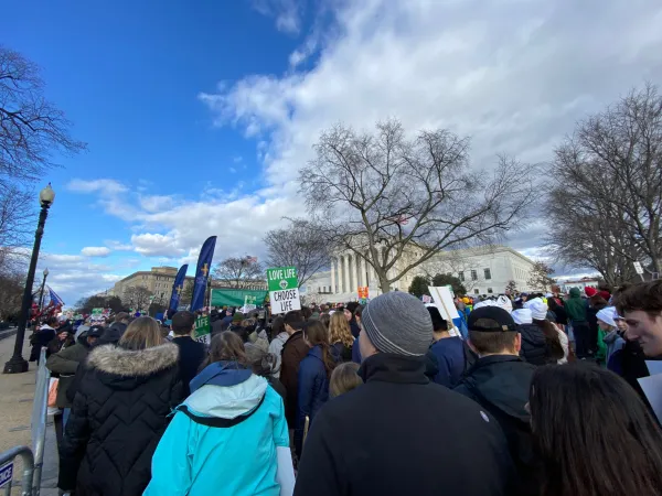 Crowds gather in front of the Supreme Court at the March for Life. Katie Yoder
