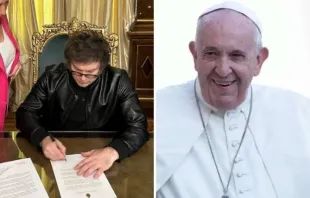 Argentine President Javier Milei formally invited Pope Francis to visit his homeland of Argentina in a Jan. 8, 2024, letter. Credit: Office of the Argentine President X account; Daniel Ibáñez/ACI Prensa