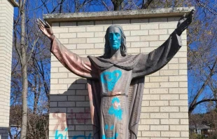 One or more vandals desecrated a Catholic cemetery in Rochester, Minnesota, on Oct. 31, 2022, Halloween night. Courtesy of Calvary Cemetery