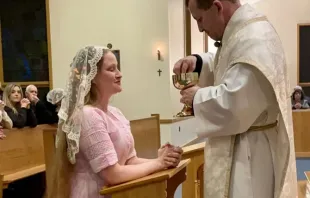 Bree Solstad, a young woman who previously produced and acted in the pornography industry, is among the adult converts who entered the Catholic Church at the Easter Vigil this year on March 30, 2024. Credit: Miss B Converted in X