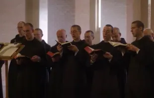 The Benedictine Monks of Our Lady of Clear Creek Abbey in Oklahoma emphasize Gregorian Chant as a way to delve deeper into the psalms. Image credit: The World Over with Raymond Arroyo/screenshot