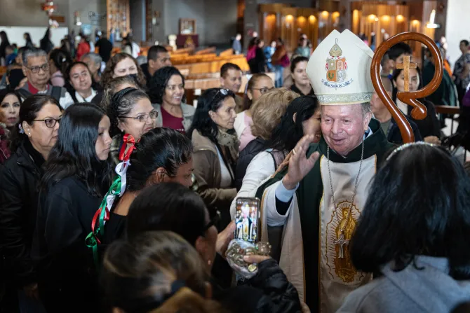 Bishop Cristobal Ascencio with pilgrims from the diocese of Apatzingán, Mexico, Nov. 8, 2023. Credit: Photo courtesy of Insigne Nacional Basilica of Guadalupe