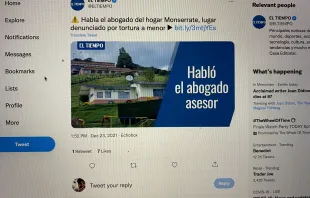 The Monserrate Home is administered by the sisters of the Congregation of the Servants of the Sacred Heart of Jesus and the Poor in Colombia. Screenshot of Twitter post