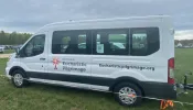 Small white vans dubbed "monstrance mobiles" are being used for the National Eucharistic Pilgrimage. They are just big enough for some of the "perpetual pilgrims" and a pedestal upon which Christ in the monstrance can be placed.