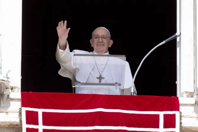 Pope Francis speaks at the Angelus address on Sept. 11, 2022.