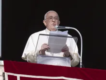 Pope Francis gives his Angelus address on Dec. 18, 2022
