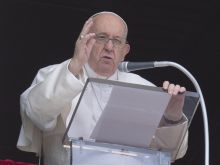 Pope Francis delivers his Regina Caeli address on May 21, 2023.