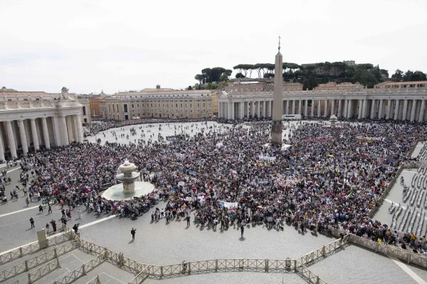 Pope Francis addressed around 30,000 people during the Regina Caeli in St. Peter's Square on April 23, 2023. Vatican Media