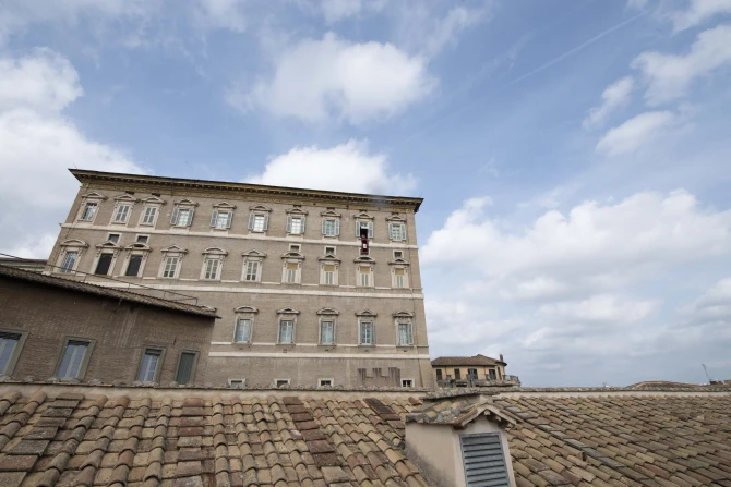 Pope Francis delivers the Angelus address on Oct. 23, 2022.