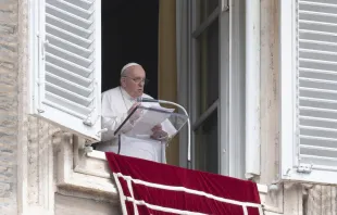Pope Francis delivers his Angelus reflection from the Apostolic Palace in Vatican City on March 26, 2023. Vatican Media