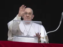 Pope Francis delivers the Angelus address on March 10, 2024.