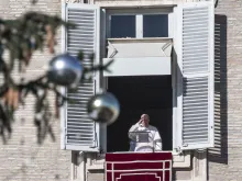 Pope Francis delivers his Angelus message on Dec. 10, 2023.