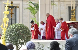 Pope Francis at Palm Sunday Mass in St. Peter's Square on March 24, 2024. Credit: Vatican Media