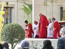 Pope Francis at Palm Sunday Mass in St. Peter's Square on March 24, 2024.
