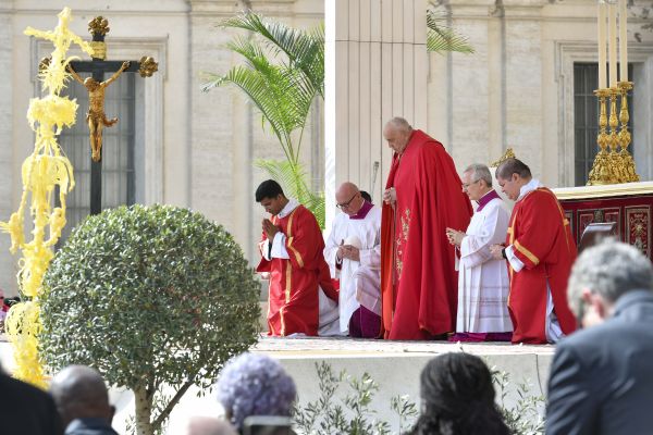 Pope Francis at Palm Sunday Mass in St. Peter's Square on March 24, 2024. Vatican Media