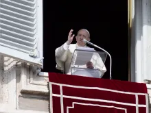 Pope Francis gives the Angelus address on Jan. 23, 2022