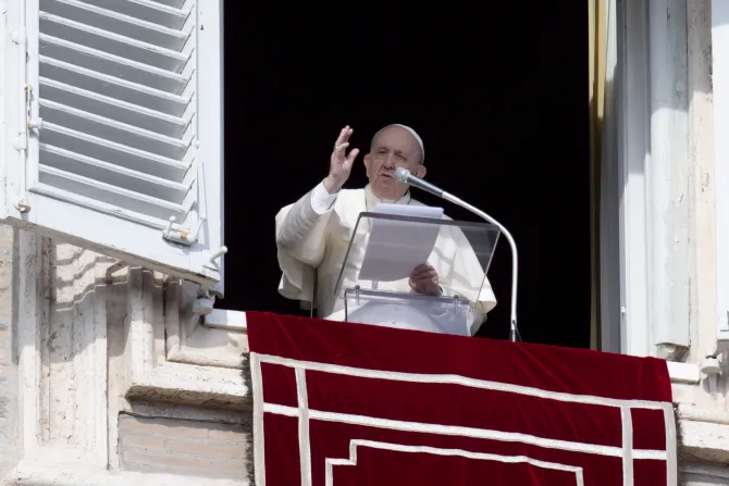 Pope Francis gives the Angelus address Jan. 23, 2022.