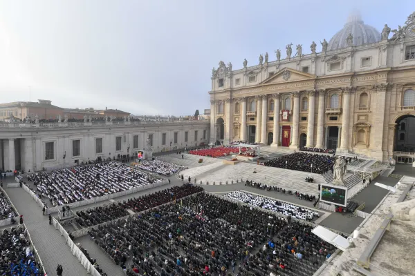 The funeral for Pope Benedict XVI on Jan. 5, 2023, at the Vatican. Vatican Media
