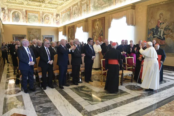 Pope Francis meets with the leaders of the Equestrian Order of the Holy Sepulchre of Jerusalem at the Vatican on Nov. 9, 2023. Credit: Vatican Media