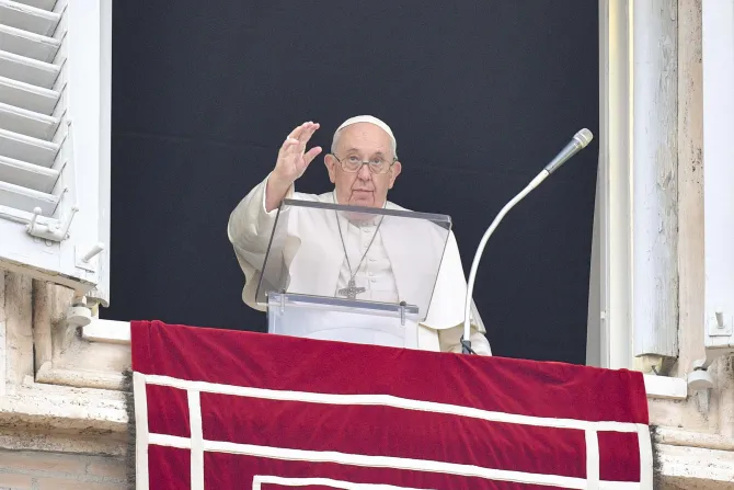 Pope Francis delivers the Angelus address for the Solemnity of the Epiphany on Jan. 6, 2023.