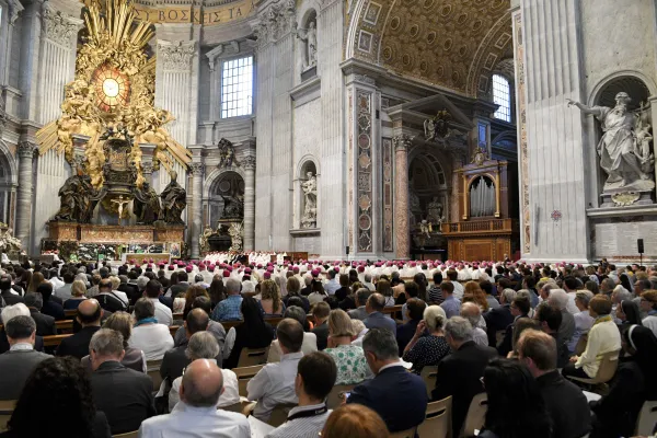 Delegates at the Synod on Synodality at Mass celebrated at St. Peter's Basilica on Oct. 13, 2023. Vatican Media