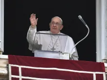 Pope Francis prays the Angelus on Jan. 7, 2024, and offers pilgrims gathered in St. Peter's Square a reflection on baptism.
